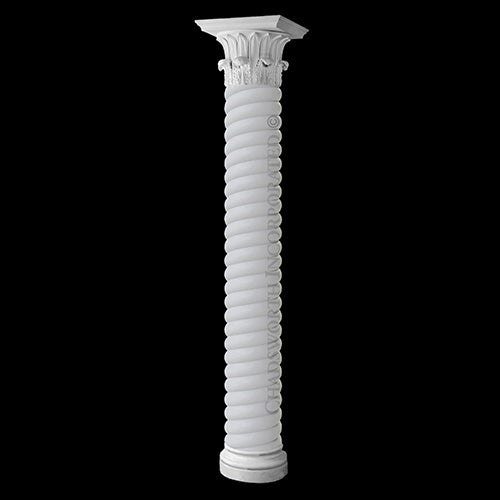Classic Stone Columns - Rope Twist Tower of Winds Column with Round At ...